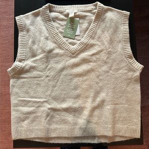 H&M oversized sweater vest in cream